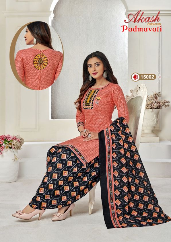 Akash Padmavati 15 Fancy Cotton Daily Wear Dress Materials